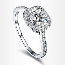 Silver Plated Clear Cubic Zirconia Ring