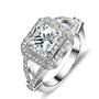Sterling Silver Zircon Square Cut Engagement Ring