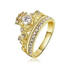 18k Gold Plated Crown Ring - Thumbnail 1
