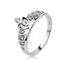.925 Sterling Silver & Crystal Crown Ring
