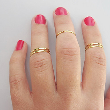 4 Piece Band Midi Ring Set