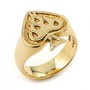 14K Gold Ace Flame Ring for Men