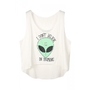♥ FREE SHIPPING ♥ Extraterrestrial White Printed Crop Top
