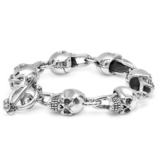 Sterling Silver Stunning Skull Bracelet