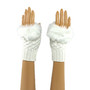 White Wrist Length Faux Fur...