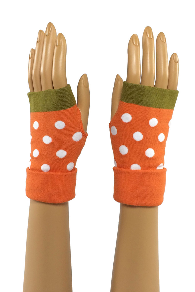 Orange/Sage Round Dot Print...