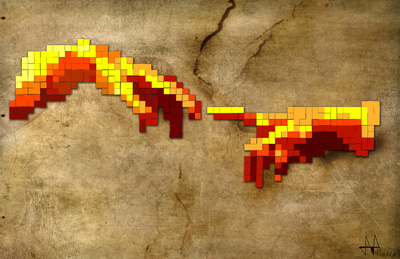 Michelangelo hands. Pixelat...