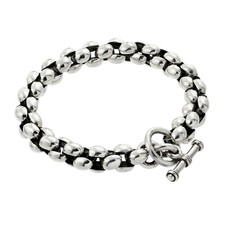 Sterling Silver Round Link Bracelet For Women
