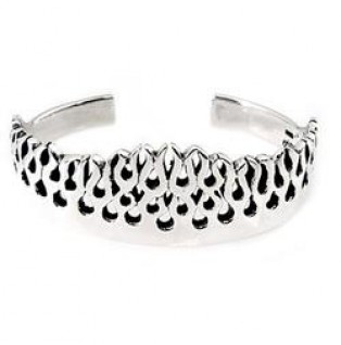 Sterling Silver Men's Flame...