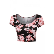 ♥ FREE SHIPPING ♥ Pink Floral Crop Top
