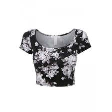 ♥ FREE SHIPPING ♥ White Floral Crop Top
