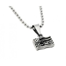 Sterling Silver American Biker Pendant For Women