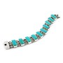 Sterling Silver Turquoise Square Link Bracelet For Women
