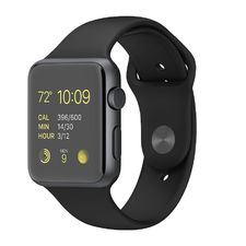Apple Watch Sport - 42mm Space Gray Aluminum Case with Black Sport Band - Apple