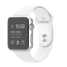 Apple Watch Sport - 42mm Silver Aluminum Case with White Sport Band - Apple