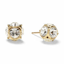 NWT KATE SPADE LADY MARMALADE STUDS $48 GOLD CRYSTAL