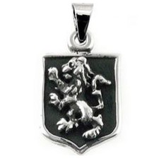 Sterling Silver Distinguised Lion Shield Pendant 