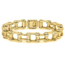 Medium 14K Gold Motorcycle Link Bracelet For Men