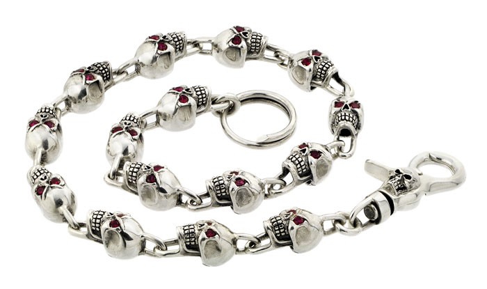 Skull Wallet Chain With Red...