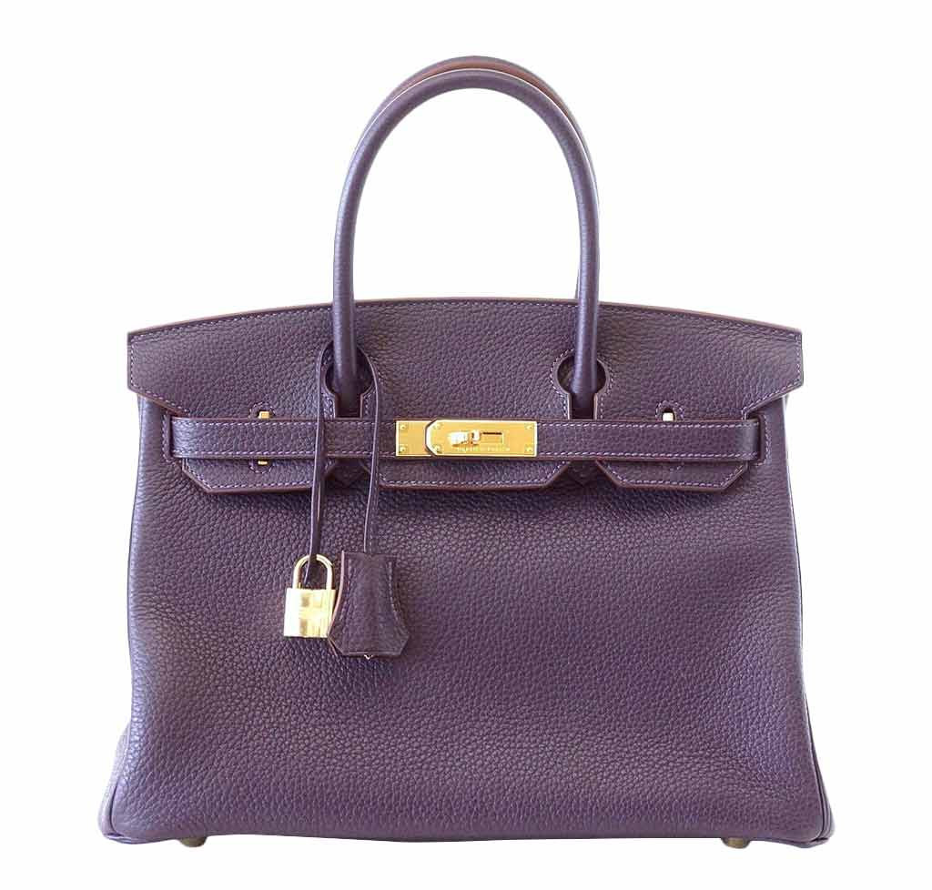 HERMES BIRKIN 30 RAISIN GHW