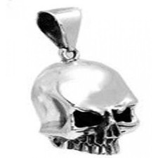 Streling Silver Large Jawless Skull Pendant