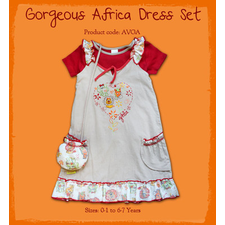 NWT-Girls-Animal-Africa-Dress-Set-Sizes-6-12-12-24M-2-3-4-5T-100-Cotton