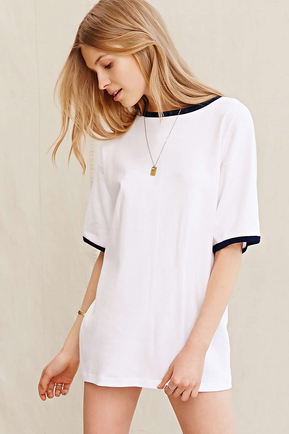 Urban Renewal Vintage Oversized Ringer T-Shirt Dress - Urban Outfitters