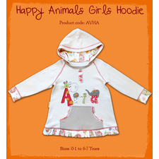 NWT-Happy-Animal-Girls-Hoodie-Sizes-12-24M-2-3-4-5T-100-Cotton-Handmade