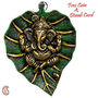 Ganesh Idol on Green Leaf Base Wall hanging