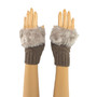 Brown Wrist Length Faux Fur...