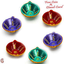 Swastika Diya Painted With Multicolors