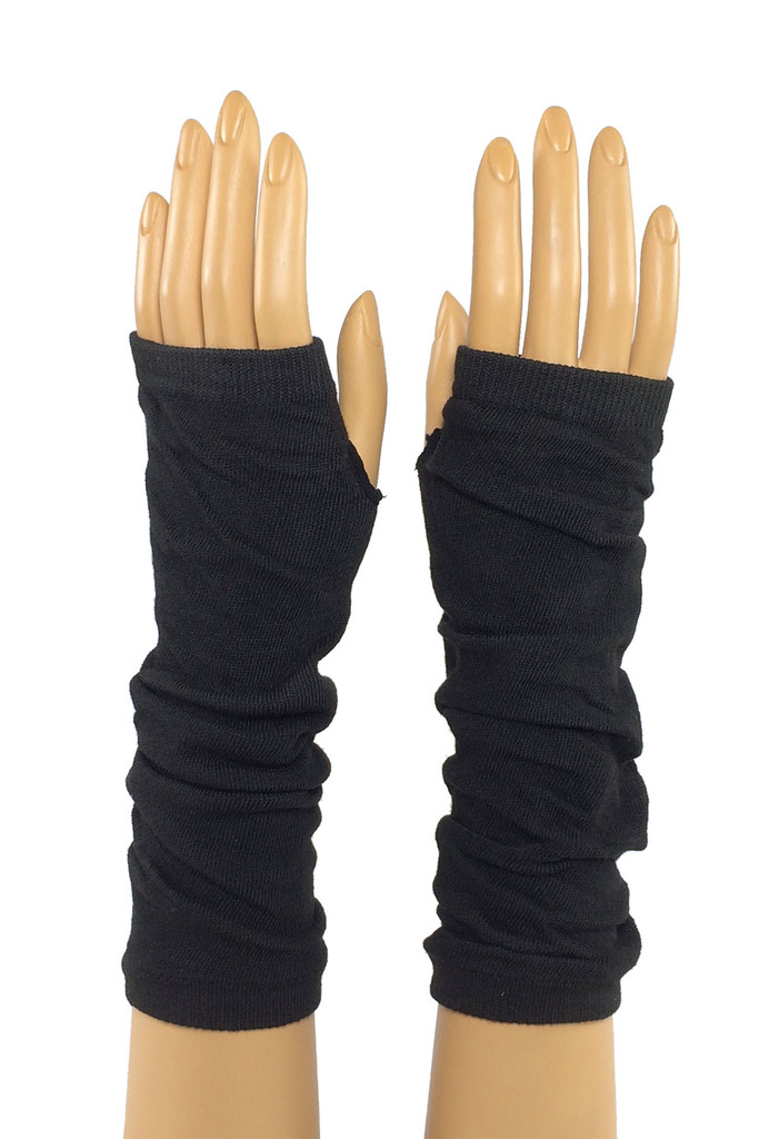 Black Crochet Stretchy Fing...