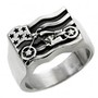 Sterling Silver American Biker Ring