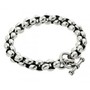 Biker Jewelry - Sterling Silver Round Link Bracelet