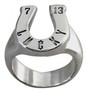 Sterling Silver Lucky 7 and 13 Biker Ring
