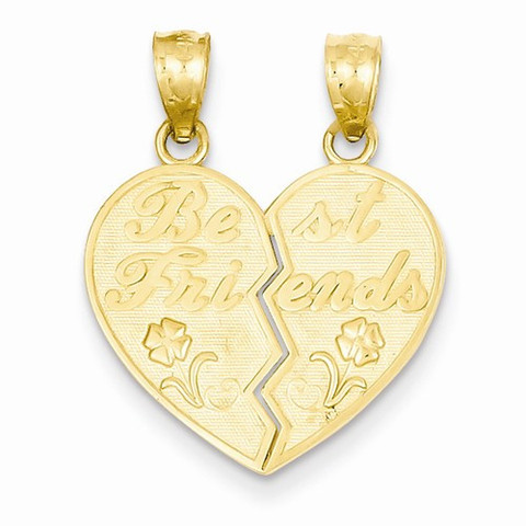 14k Best Friends Heart Brea...