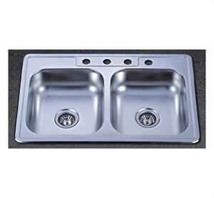 33" TOPMOUNT DOUBLE BOWL SI...