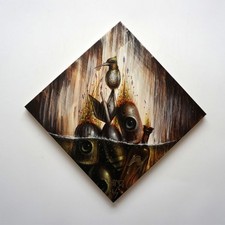 Diagonal Wood Print Atoll By Artist Johnny KMNDZ 