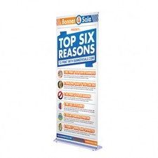 36" Retractable Pop-up Banner Stand with Printed Banner