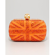 Alexander McQueen Britannia Crystal-Encrusted Skull-Clasp Clutch Bag - Bergdorf Goodman