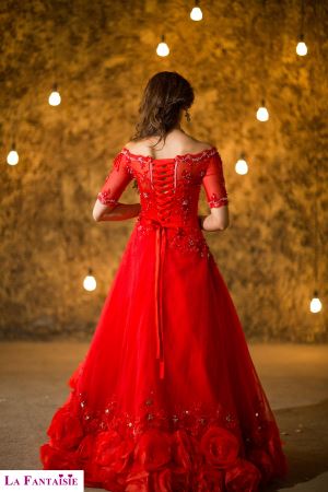Party Gown With Applique Be...
