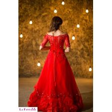 Party Gown With Applique Beading