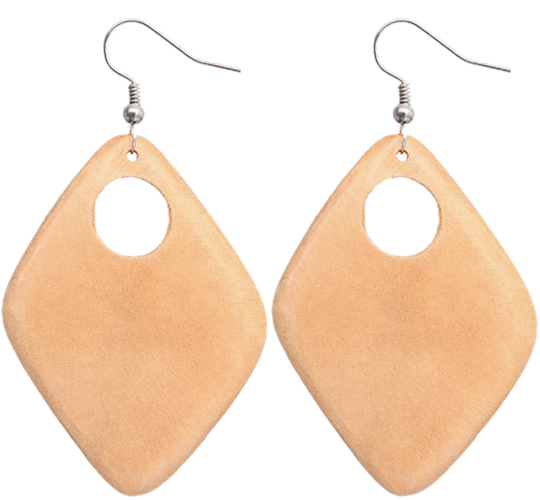 Tan Wooden Diamond Shaped C...