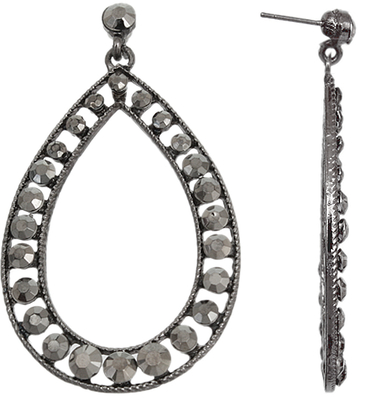 Pewter Teardrop Faceted Bea...