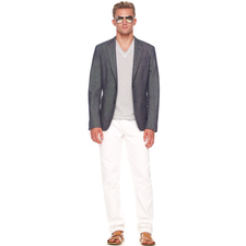 Michael Kors Denim Blazer, Tipped V-Neck Sweater & Modern-Fit Jeans - Bergdorf Goodman