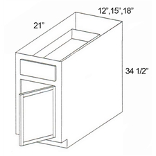 Parkview Cabinets 34-1/2(h) X 12(w) X 21(d) Rta Tall Vanity Base Cabinet
