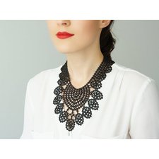 Licorice Venise Lace Necklace