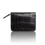 Zipper Fold Vertical Wallet in Black Alligator Leather by The Project Garments