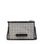 Pearl – 13 Inch Laptop Clutch Crossbody in Houndstooth and Black Leath – Susu Handbags