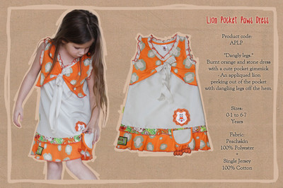Girls Little Lion Pocket Dress